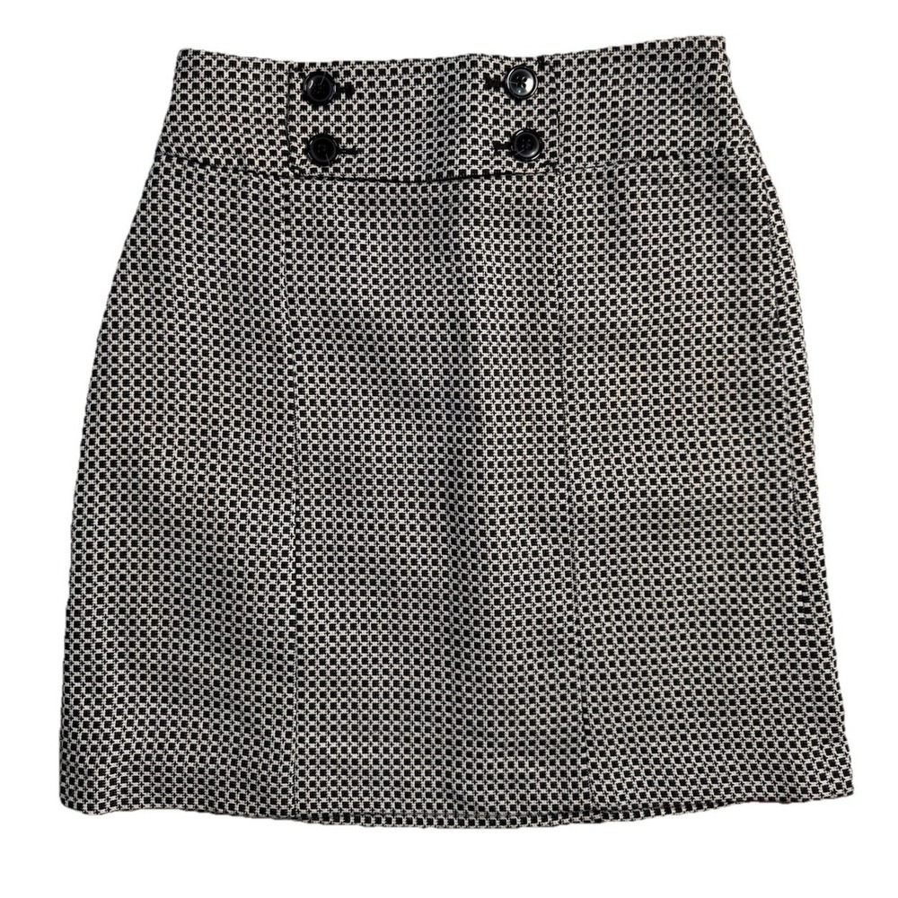 Ann Taylor Button Tab Front Lined Above Knee Polyester Rayon Skirt Size 6‎ EUC